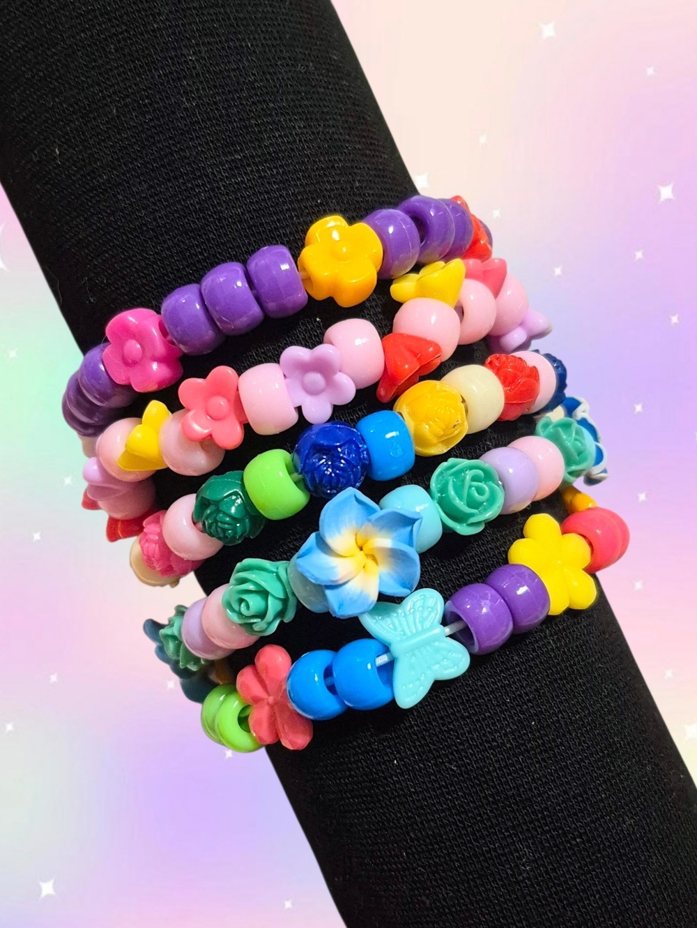 Flowers Kandi Bracelet Set